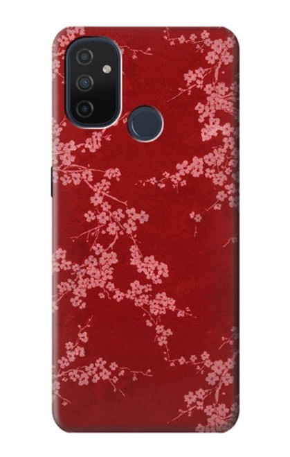 S3817 Motif de fleurs de cerisier floral rouge Etui Coque Housse pour OnePlus Nord N100