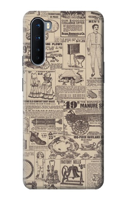 S3819 Papier Vintage rétro Etui Coque Housse pour OnePlus Nord