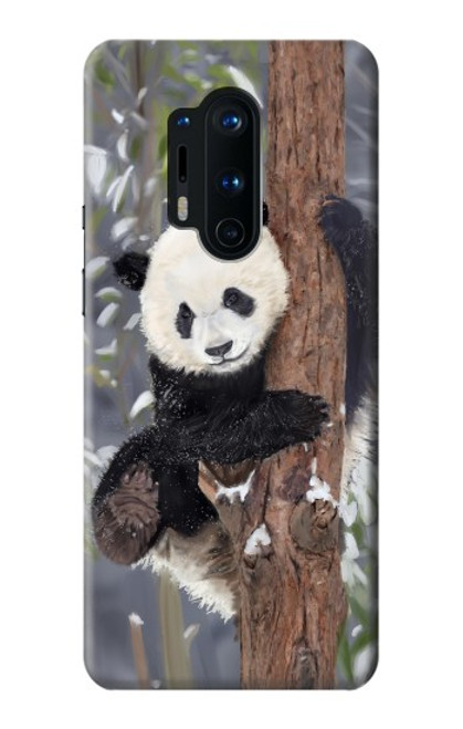 S3793 Peinture de neige mignon bébé panda Etui Coque Housse pour OnePlus 8 Pro