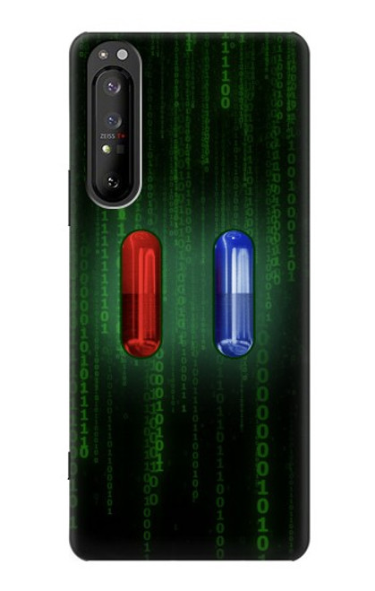 S3816 Comprimé Rouge Comprimé Bleu Capsule Etui Coque Housse pour Sony Xperia 1 II