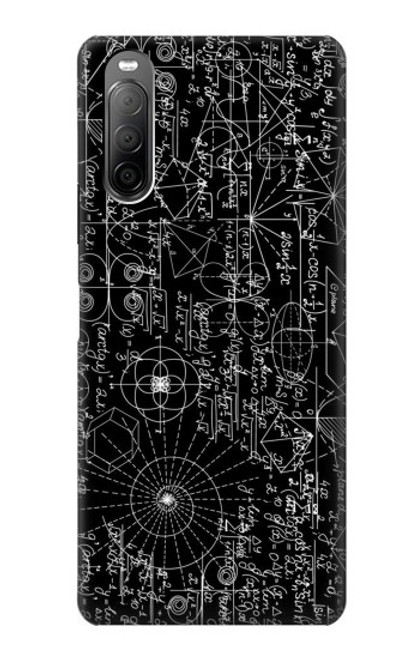 S3808 Tableau noir de mathématiques Etui Coque Housse pour Sony Xperia 10 II