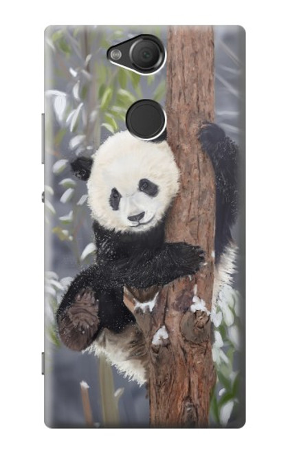 S3793 Peinture de neige mignon bébé panda Etui Coque Housse pour Sony Xperia XA2