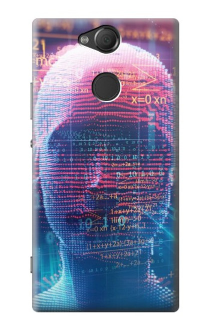 S3800 Visage humain numérique Etui Coque Housse pour Sony Xperia XA2