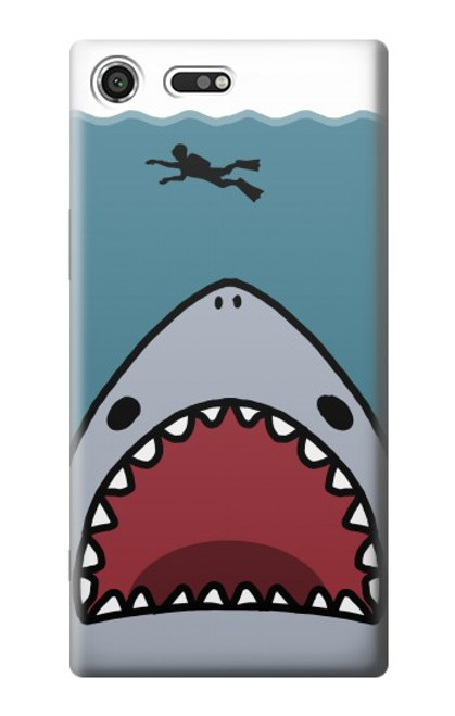 S3825 Plongée en mer de requin de dessin animé Etui Coque Housse pour Sony Xperia XZ Premium