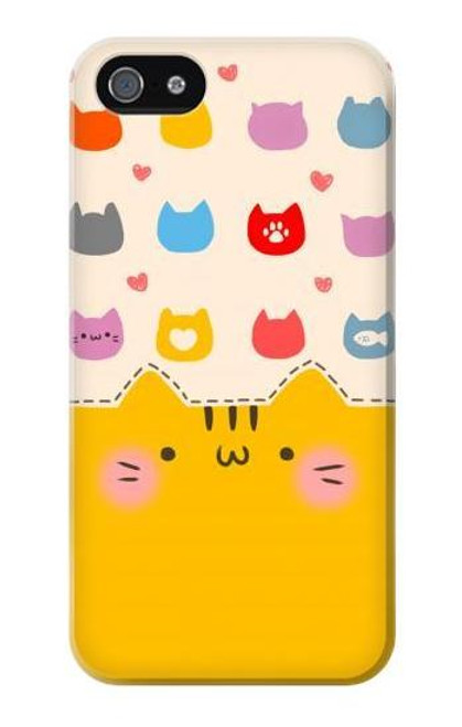 S2442 Cute Cat Cartoon Funny Etui Coque Housse pour iPhone 5 5S SE