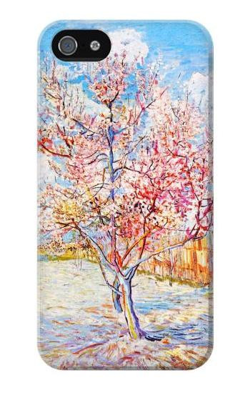 S2450 Van Gogh Peach Tree Blossom Etui Coque Housse pour iPhone 5 5S SE