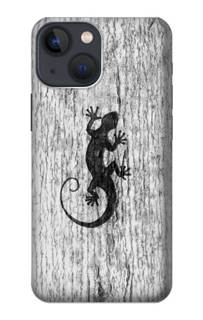 S2446 Gecko bois imprimé graphique Etui Coque Housse pour iPhone 13 mini