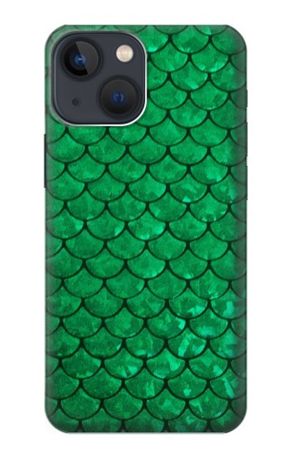 S2704 Vert poisson échelle motif graphique Etui Coque Housse pour iPhone 13 mini