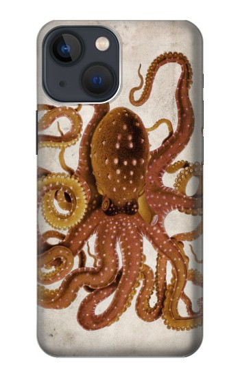 S2801 millésimé Poulpe Etui Coque Housse pour iPhone 13 mini