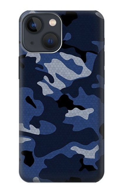 S2959 Marine Bleu Camo camouflage Etui Coque Housse pour iPhone 13 mini