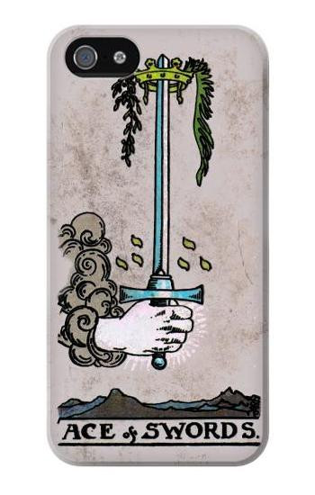 S2482 Tarot Card Ace of Swords Etui Coque Housse pour iPhone 5 5S SE