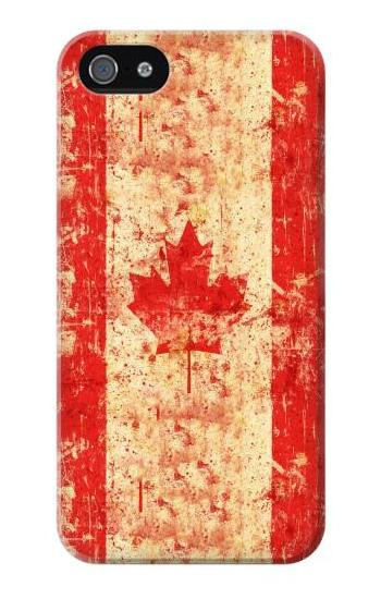 S2490 Canada Maple Leaf Flag Texture Etui Coque Housse pour iPhone 5 5S SE