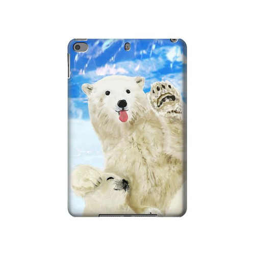 S3794 Ours polaire arctique amoureux de la peinture de phoque Etui Coque Housse pour iPad mini 4, iPad mini 5, iPad mini 5 (2019)