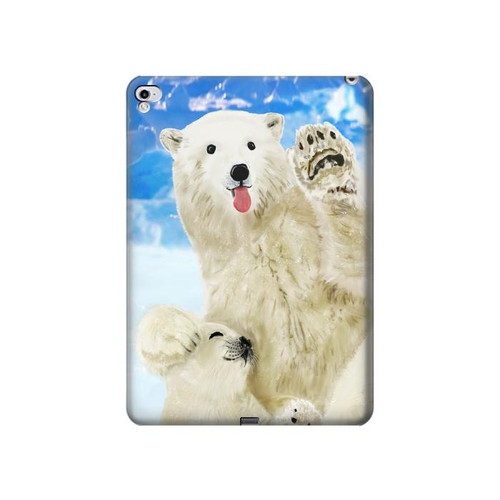 S3794 Ours polaire arctique amoureux de la peinture de phoque Etui Coque Housse pour iPad Pro 12.9 (2015,2017)