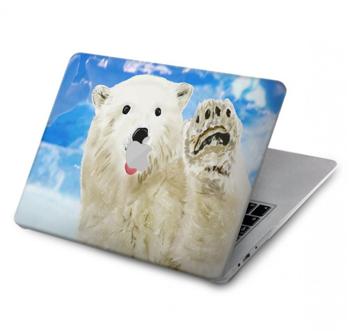 S3794 Ours polaire arctique amoureux de la peinture de phoque Etui Coque Housse pour MacBook Air 13″ - A1369, A1466