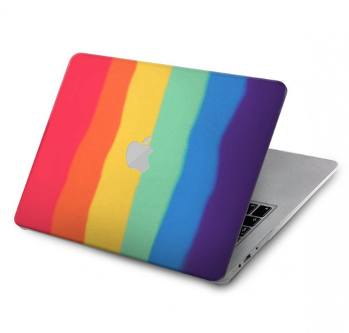 S3799 Arc-en-ciel aquarelle vertical mignon Etui Coque Housse pour MacBook Air 13″ - A1369, A1466