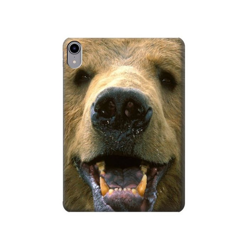 S0840 Grizzly Bear visage Etui Coque Housse pour iPad mini 6 7, iPad mini (2021,2024)