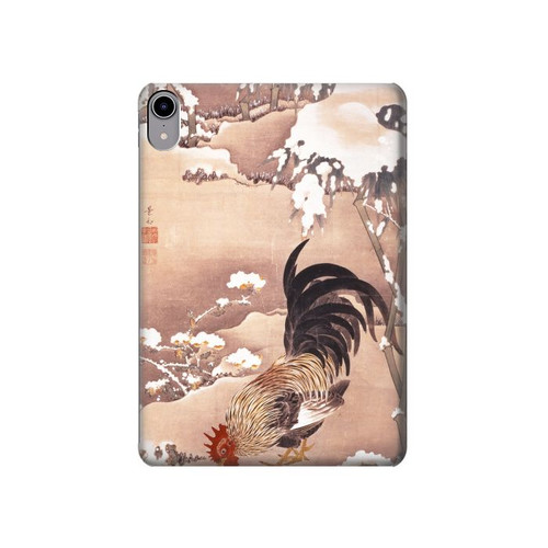 S1332 Ito Jakuchu Coq Etui Coque Housse pour iPad mini 6 7, iPad mini (2021,2024)