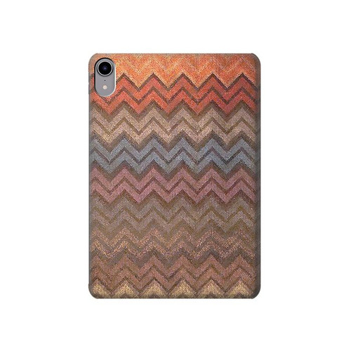 S3752 Motif de tissu en zigzag imprimé graphique Etui Coque Housse pour iPad mini 6 7, iPad mini (2021,2024)
