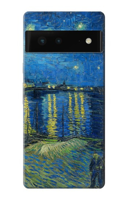 S3336 Van Gogh Nuit étoilée sur le Rhône Etui Coque Housse pour Google Pixel 6