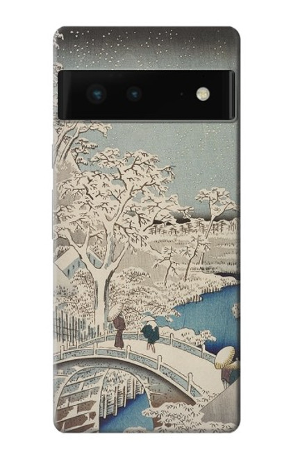 S3350 Utagawa Hiroshige Tambour Pont Yuhi Hill à Meguro Etui Coque Housse pour Google Pixel 6