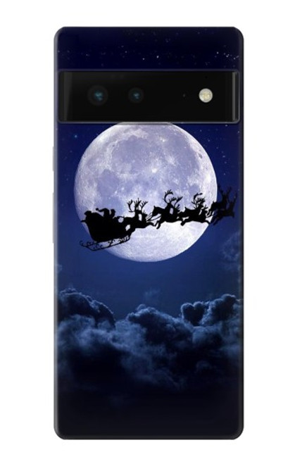 S3508 Noël Père Noël Lune Etui Coque Housse pour Google Pixel 6