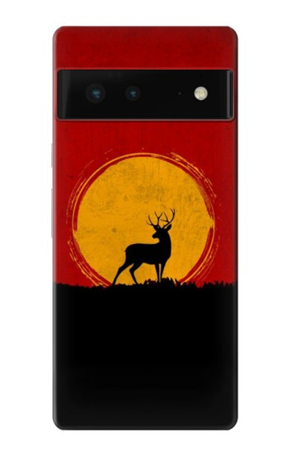 S3513 Coucher de soleil de Deer Etui Coque Housse pour Google Pixel 6