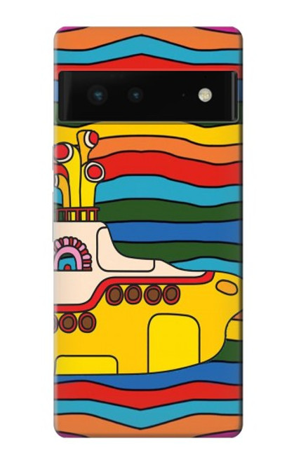 S3599 Hippie submarin Jaune Etui Coque Housse pour Google Pixel 6