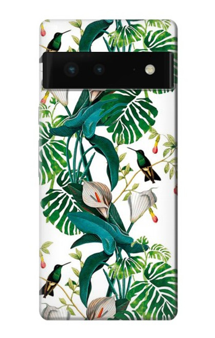S3697 Oiseaux de la vie des feuilles Etui Coque Housse pour Google Pixel 6