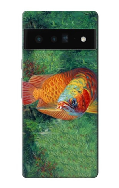 S1157 Rouge Arowana Poisson Etui Coque Housse pour Google Pixel 6 Pro