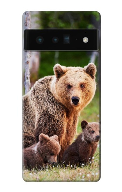 S3558 Famille d'ours Etui Coque Housse pour Google Pixel 6 Pro