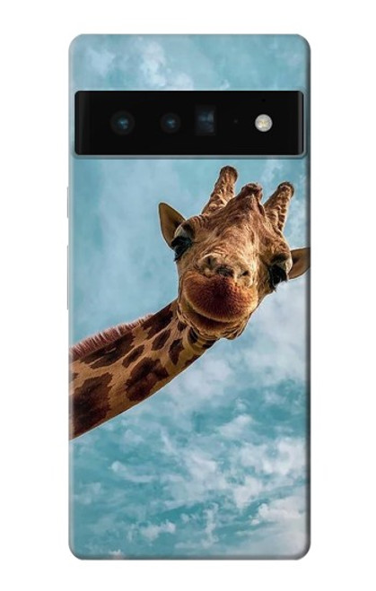 S3680 Girafe de sourire mignon Etui Coque Housse pour Google Pixel 6 Pro