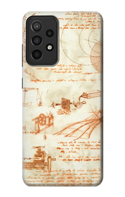 S0566 Dessin technique Da Vinci Etui Coque Housse pour Samsung Galaxy A52s 5G