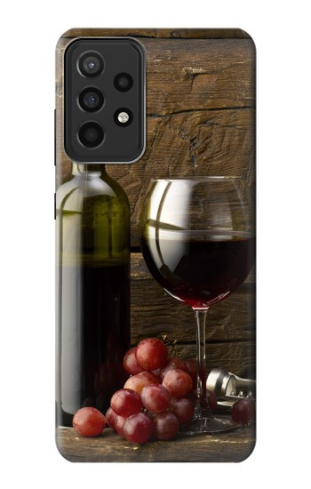 S1316 Raisins Bouteille et un verre de vin rouge Etui Coque Housse pour Samsung Galaxy A52s 5G