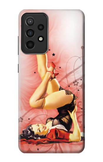 S1669 Afficher Fille Millésime Etui Coque Housse pour Samsung Galaxy A52s 5G