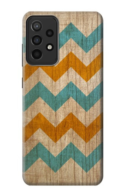 S3033 Bois Chevron Imprimé millésimé Graphic Etui Coque Housse pour Samsung Galaxy A52s 5G