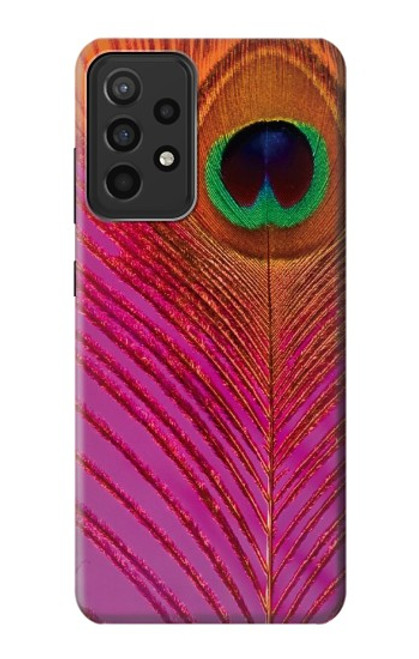 S3201 Rose Paon Plume Etui Coque Housse pour Samsung Galaxy A52s 5G