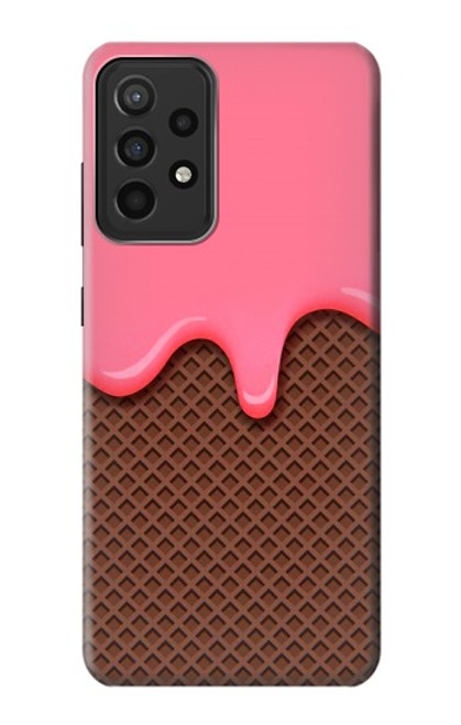 S3754 Cornet de crème glacée à la fraise Etui Coque Housse pour Samsung Galaxy A52s 5G