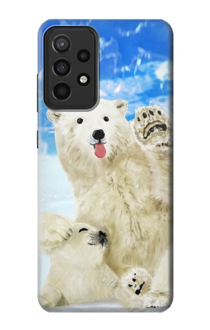 S3794 Ours polaire arctique amoureux de la peinture de phoque Etui Coque Housse pour Samsung Galaxy A52s 5G