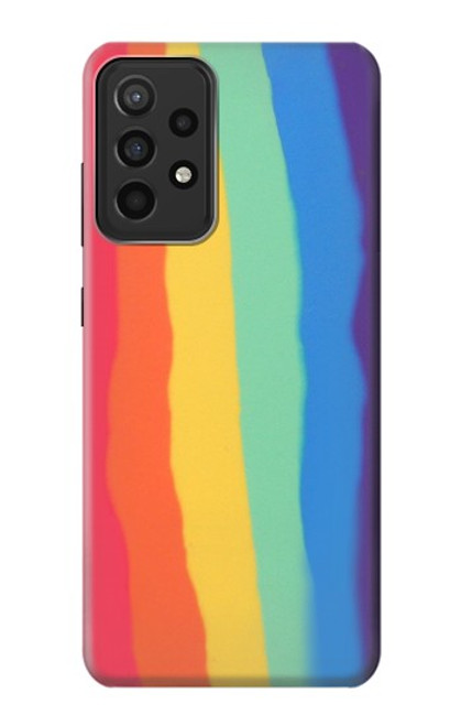 S3799 Arc-en-ciel aquarelle vertical mignon Etui Coque Housse pour Samsung Galaxy A52s 5G