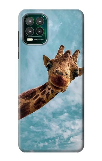 S3680 Girafe de sourire mignon Etui Coque Housse pour Motorola Moto G Stylus 5G