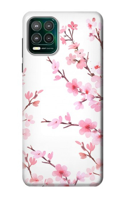 S3707 Fleur de cerisier rose fleur de printemps Etui Coque Housse pour Motorola Moto G Stylus 5G