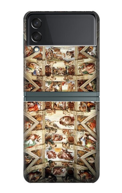 S0177 Michelangelo Chapelle plafond Etui Coque Housse pour Samsung Galaxy Z Flip 3 5G