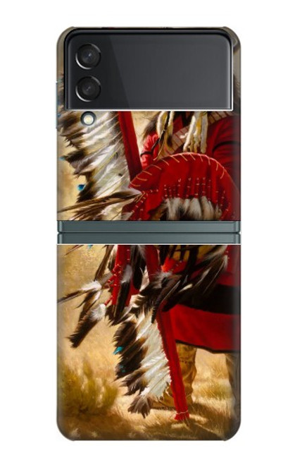 S0817 indien rouge Etui Coque Housse pour Samsung Galaxy Z Flip 3 5G