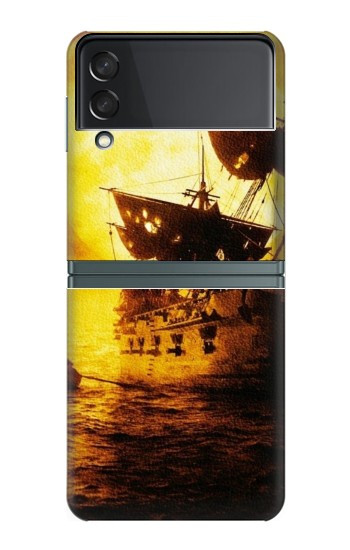 S0841 Pirates Perle noire Etui Coque Housse pour Samsung Galaxy Z Flip 3 5G