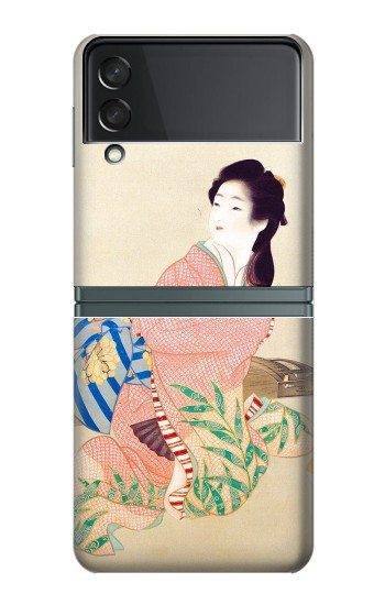 S0889 Japon Kimono Etui Coque Housse pour Samsung Galaxy Z Flip 3 5G