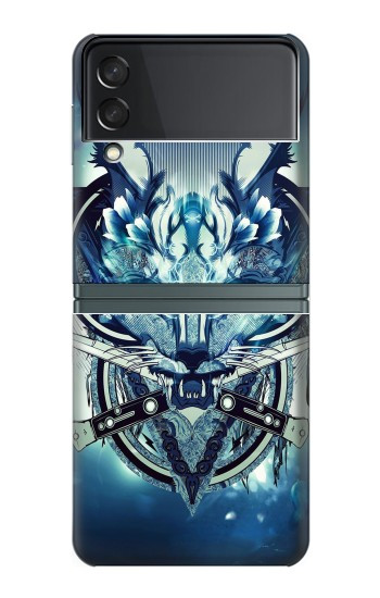 S1135 Loup avec des couteaux Roche Etui Coque Housse pour Samsung Galaxy Z Flip 3 5G