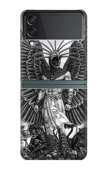 S1235 Guerrier aztèque Etui Coque Housse pour Samsung Galaxy Z Flip 3 5G