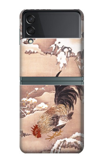 S1332 Ito Jakuchu Coq Etui Coque Housse pour Samsung Galaxy Z Flip 3 5G