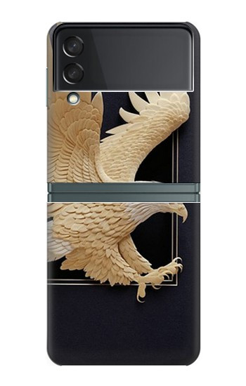 S1383 Sculpture papier Aigle Etui Coque Housse pour Samsung Galaxy Z Flip 3 5G